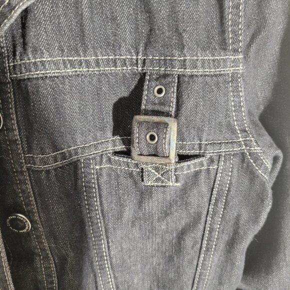 Calvin Klein Jeans Jean‎ Jacket-Dark Denim-Women's SM - Picture 4 of 7